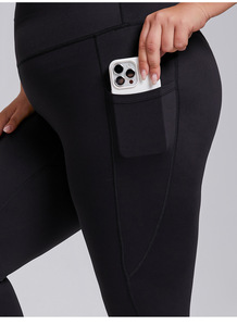 Ensemble de <span class=keywords><strong>yoga</strong></span> 2 pièces <span class=keywords><strong>grande</strong></span> <span class=keywords><strong>taille</strong></span> pour femme, style européen et américain, couleur unie, haute élasticité, respirant, <span class=keywords><strong>tenue</strong></span> de fitness ajustée - Product Image 6