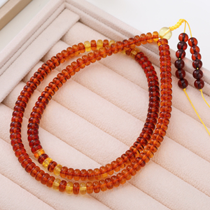 Collier de prière religieux unisexe en perles rondes ajustables de 108 perles Mala en ambre naturel dégradé de 6,5*3,5 mm, 16,7 g, cadeau - Product Image 6