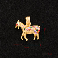 Colgante de Acero Inoxidable con Zirconia de Colores, Diseño de Cabra del Zodíaco, Bonito Amuleto DIY para Collar, Accesorio de Joyería Versátil y de Moda para Mujer