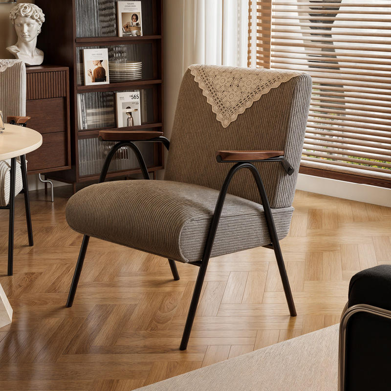 retro gray-medieval chair-corduroy