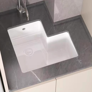 Lavabo de ferme vintage pour buanderie, à encastrer <span class=keywords><strong>sous</strong></span> comptoir, de forme irrégulière, avec <span class=keywords><strong>console</strong></span> intégrée - Product Image 6