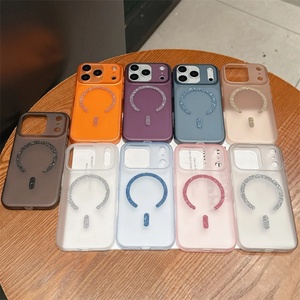 เคสแม่เหล็กแบบด้านกึ่งโปร่งแสงวิบวับ สำหรับ iPhone 17 Pro Max 14 15 16 Plus 17Air 13 12  วัสดุ PC แข็งบางเฉียบ ป้องกันอย่างดี - Product Image 1