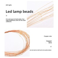 Lumières de feux d'artifice solaires, guirlandes lumineuses en fil de cuivre, lumières féériques extérieures étanches à insérer dans le sol, pour patios, Noël et autres occasions