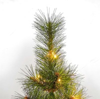 Vorbeleuchteter LED-Kiefernnadel-Kunstweihnachtsbaum Mini-Tischbaum im Topf mit Warmweißen Lichtern für Feiertagsdekoration