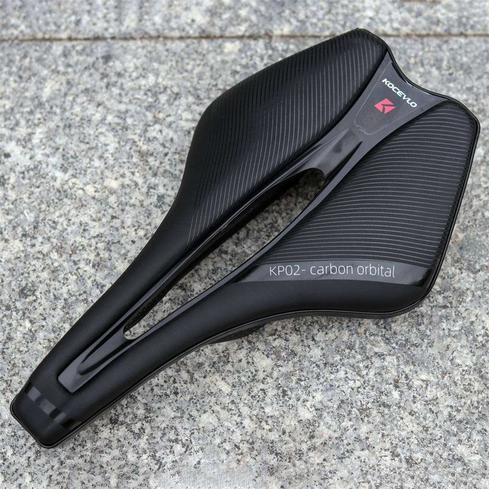 155mm Widen 3k Carbon Fiber Leather Bike Saddle, Comfortable Hollow