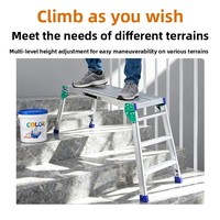 Plateforme de travail pliante en aluminium certifiée EN131, capacité de charge de 150 kg, marchepied personnalisable pour la décoration et la construction d'escaliers