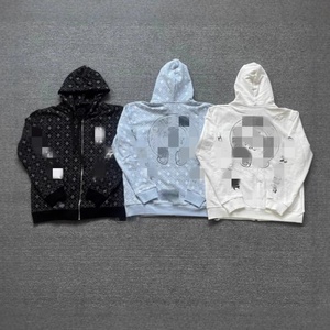 Bán buôn cao cấp tinh khiết bông Zip-up Hoodies thư & tim in unisex cho mùa thu mùa đông - Product Image 5