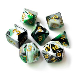 Nuevo Diseño, Juego de Dados Poliédricos de Resina Acrílica de 7 Piezas en Colores Mixtos para Accesorios de Juegos de Rol - Product Image 4