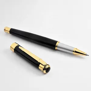 Pens Manufacturer Customized Logo Gel Ink Pen Heavy Metal Black Red Gold Clip Gift Promotional Roller Pen