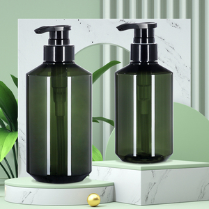 Chai nhựa rỗng 300ml 500ml đựng dầu gội và dầu xả, màu hổ phách trong suốt xanh lá, chai bơm dung dịch khách sạn - Product Image 5