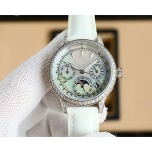 Montre-bracelet de luxe pour femme en promotion avec cadran de 35 mm, bracelet en cuir multifonctionnel en acier inoxydable de 22 mm de largeur, logo personnalisé, Shanghai - Product Image 3