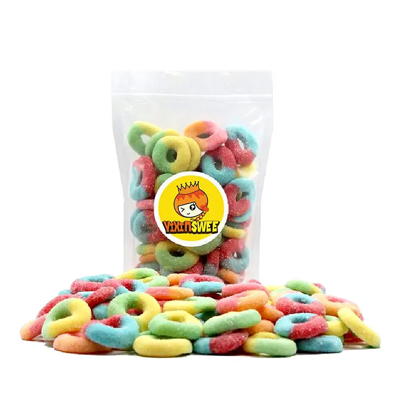 Wholesale Custom Assorted Fruit Colorful Bulk Sour Powder Belt Strips Licorice Gummy Candy
