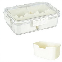 Boîte de rangement pour épices transparente à 8 compartiments, en plastique, avec couvercle et poignée, pour la cuisine