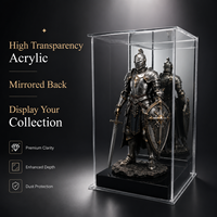 Boîte de présentation transparente sur mesure avec miroir, cube de comptoir pour objets de collection, figurines, protection anti-poussière, boîte de rangement
