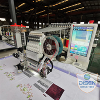 Machine à broder les cordons de perles à sequins mixtes en tissu plat et chenille à tête unique