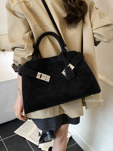 Sac en tissu suédé rétro, nouveau modèle 2026, grande capacité, sac à main pour femme, sac bandoulière haut de gamme - Product Image 4