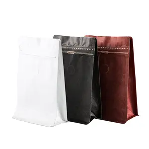Emballage à gousset latéral 250g 500g 1lb pochettes à valve sacs à café en grains imprimés personnalisés recyclables