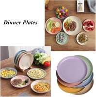 Assiettes à dîner incassables biodégradables et écologiques assiettes de restaurant en paille de blé boîte en plastique assiette minimaliste 50 pièces 35g