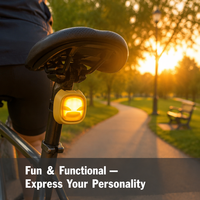 Feu arrière de vélo intelligent à détection de freinage en TPU surmoulé personnalisé, étanche IP66, LED rechargeable par USB, avec motifs pour cyclisme