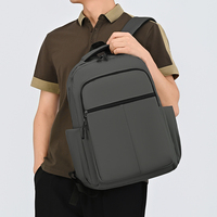Sac à dos de voyage pour homme grande capacité, double bandoulière, étanche en PU, avec fermeture éclair, design tendance pour les trajets quotidiens et les étudiants