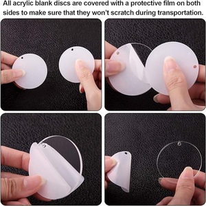 5cm * 0.3cm Vòng Acrylic Keychain trống Acrylic vòng tròn rõ ràng Đĩa trang trí trống Keychain với lỗ cho Vinyl DIY Keychain - Product Image 5