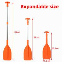 Pagaies télescopiques multifonctionnelles pour canoë et kayak, pagaie d'urgence orange en gros pour le canoë, la navigation de plaisance et le kayakage