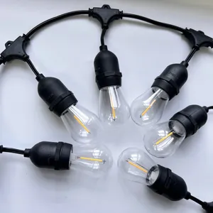 Trang Trí Ấm Trắng Rõ Ràng Vỏ Hổ Phách Shatterproof Thay Thế Bóng Đèn Dây Tóc E26 E27 12V 110V 220V RGB S14 Bóng Đèn 1W 2W