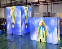 Écran LED d'affichage vidéo mural sans bordure Mds Display à quatre côtés, angle de 90 degrés, colonne, pilier, cube, écran LED, panneau d'affichage LED