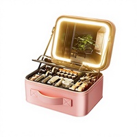 Sac de présentation de bijoux Fuxin de style moderne haut de gamme avec miroir LED, couleur personnalisée, portable, grande capacité DS-FFX-20260001