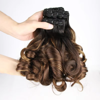 Cheveux bouclés africains de qualité supérieure, boucles rideau, 4/30, cheveux humains brésiliens vierges Remy, tissage ombré, ondulations naturelles, lots épais