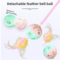 Fournitures pour animaux de compagnie direct usine : Jouet pour chat extensible avec bâton de chatouillage, balle en peluche à ressort à ventouse pour auto-entretenissement CT382 Zhejiang