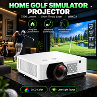 Projecteur laser WUXGA 3LCD pour simulateur de golf, 7500 lumens, courte portée, pour la maison et les simulateurs de golf commerciaux