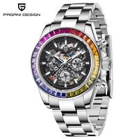 Reloj Mecánico Automático Pagani Design PD1777 para Hombre, Acero Inoxidable, Resistente al Agua 10 Bar, Cronógrafo