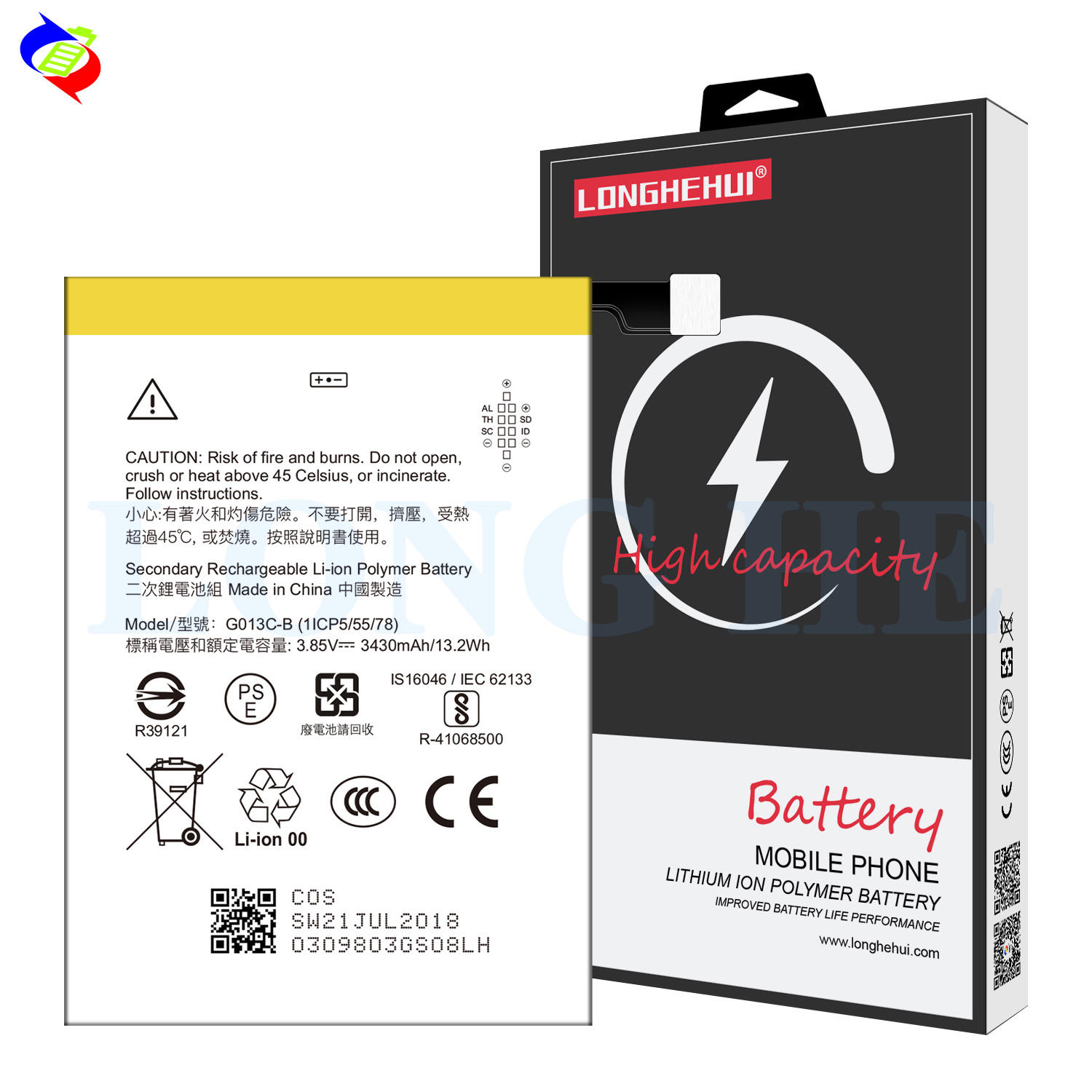 G013C-B Battery 3430mah for Google Pixel XL Rechargeable