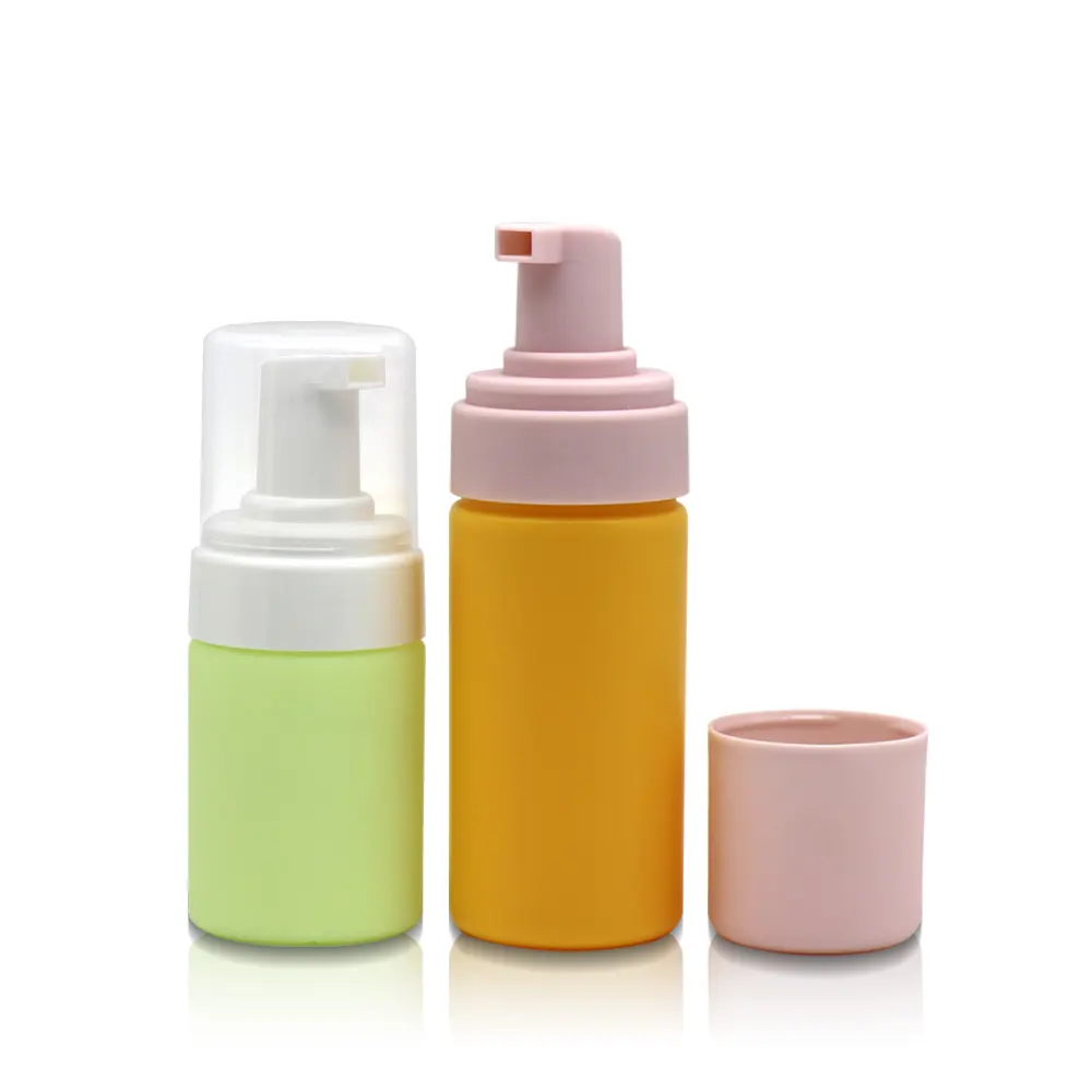 Hot Selling Wholesale Travel Size HDPE Plastic Pump Bottle Round Hand Soap Foaming Cleaning Bottle 50ml