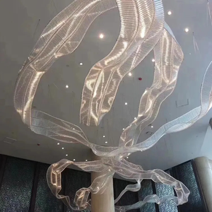 Lustre en verre de style moderne, luminaire suspendu LED avec un angle de faisceau de <span class=keywords><strong>50</strong></span>°, 20 kg, robuste, pour hall d'hôtel/villa, montage au plafond - Product Image 3