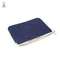 Sac de transport pour ordinateur portable en tissu jean vintage, grande capacité, fermeture éclair dorée, pochette de rangement pour tablette, étui portable pour ordinateur de bureau