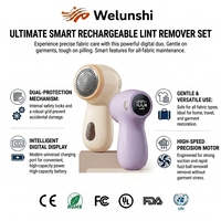 WLS-1804 Penghilang Bulu Pakaian Pintar Laris Manis dengan Layar Digital Baterai & Kecepatan, Pencukur Kain Isi Ulang 3-Kecepatan untuk Kasmir