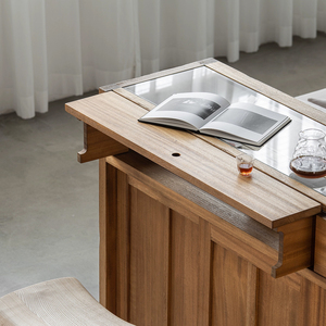 Mueble de Almacenamiento con Puerta Corredera para Sala de Estar, Diseño Moderno y Minimalista, Muebles de Madera de Teca Africana para Uso en el Hogar y Hoteles - Product Image 5