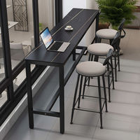 Table de bar en bois massif et fer, style contemporain minimaliste, pour la maison ou l'hôtel