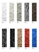 Panneaux de revêtement mural en PU à texture rocheuse longue, acoustiques, 2400 mm, pour murs de mezzanine et colonnades, finition ciselée profonde