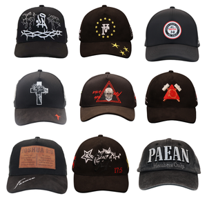 قبعة بيسبول عالية الجودة من 5 قطع مصنوعة من الجلد المدبوغ للأعمال والجولف، مزينة بأحجار الراين اللامعة بنمط شبحي، قبعة مكسيكية 31 إل ماجو داني - Product Image 6