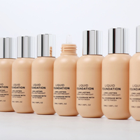 Pelembab Kulit Gelap Grosir, Foundation Cair Tahan Air Ukuran Reguler, Krim BB Tanpa Matte, Full Coverage, Tahan Lama untuk Wajah