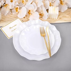 <span class=keywords><strong>Assiette</strong></span> <span class=keywords><strong>plate</strong></span> ondulée multicolores, <span class=keywords><strong>assiette</strong></span> de présentation pour hôtel, <span class=keywords><strong>assiette</strong></span> jetable en <span class=keywords><strong>plastique</strong></span> pour fête de famille, 10,25 pouces/7,5 pouces, moderne - Product Image 4