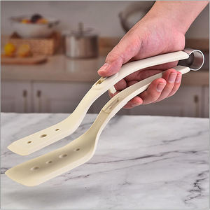 Espátula de <span class=keywords><strong>silicona</strong></span> resistente al calor 2 en 1, pinzas para utensilios de <span class=keywords><strong>cocina</strong></span> multiusos, agarre y pinza para comida de bistec y huevo abatible - Product Image 5