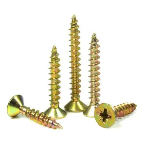 High quality 4x50mm yellow zinc plated chipboard screw