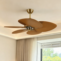 Ventilateur de plafond à LED avec lumière, 5 pales, design moderne, moteur silencieux, mode été/hiver, télécommande, 6 vitesses