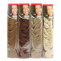 Vente en gros de cheveux synthétiques africains de couleur unie, 165g, 82 pouces, en fibre Yaki, ignifuges, pour tresses