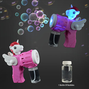 <span class=keywords><strong>Pistolet</strong></span> à bulles LED automatique 6 trous Licorne avec ailes, souffleur de bulles lumineux pour fêtes estivales en extérieur, vente en gros - Product Image 3