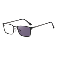Lunettes de soleil photochromiques à monture carrée en gros, verres PC, protection UV400, monture de lunettes à changement de couleur pour l'extérieur